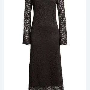 Topshop Black Sheath Dress with Bell Sleeves